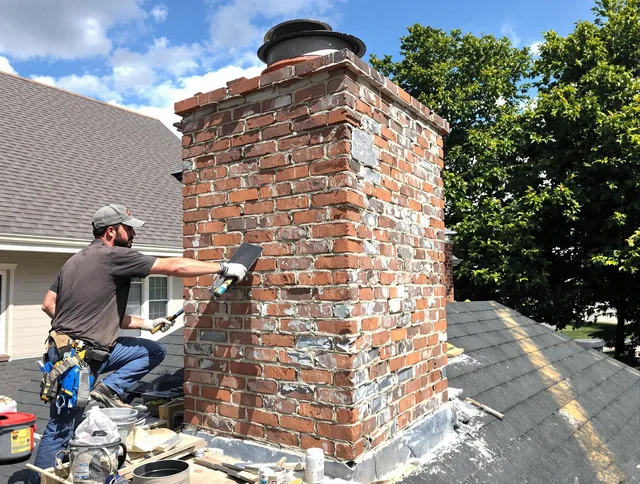 Completed chimney rebuild by Tega Cay Chimney Sweep in Tega Cay, SC