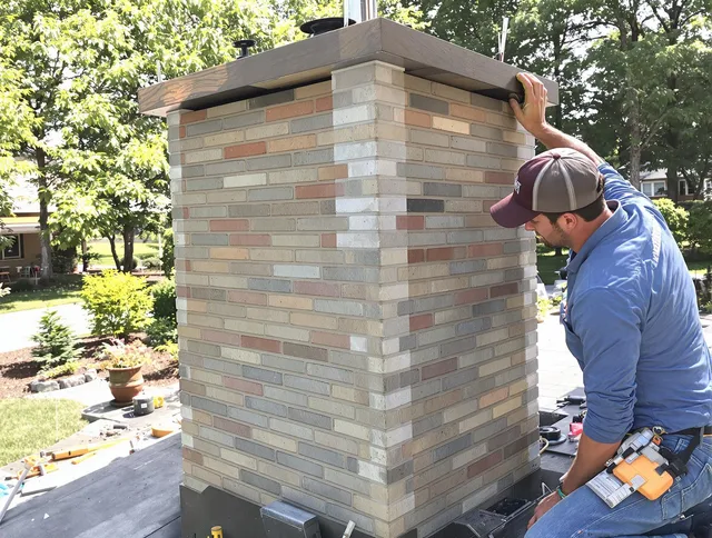 Tega Cay Chimney Sweep completing a modern chimney remodel in Tega Cay, SC
