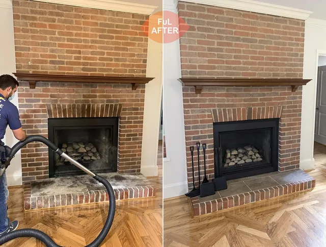 Tega Cay Chimney Sweep carefully sanitizing a fireplace in Tega Cay, SC