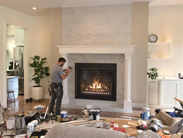 Newly installed fireplace by Tega Cay Chimney Sweep in Tega Cay, SC